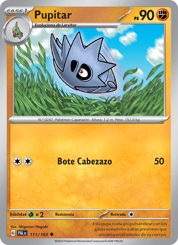 Pupitar 111 — Evoluciones en Paldea (Spanish Pokémon TCG card)