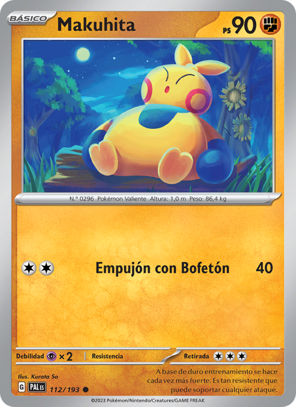 Makuhita 112 — Evoluciones en Paldea (Spanish Pokémon TCG card)