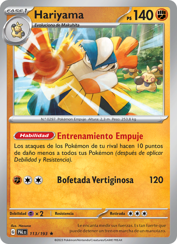 Hariyama 113 — Evoluciones en Paldea (Spanish Pokémon TCG card)