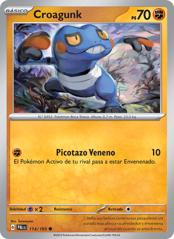 Croagunk 114 — Evoluciones en Paldea (Spanish Pokémon TCG card)