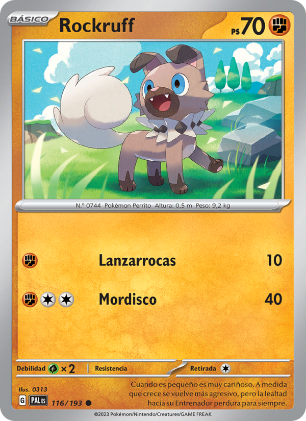 Rockruff 116 — Evoluciones en Paldea (Spanish Pokémon TCG card)