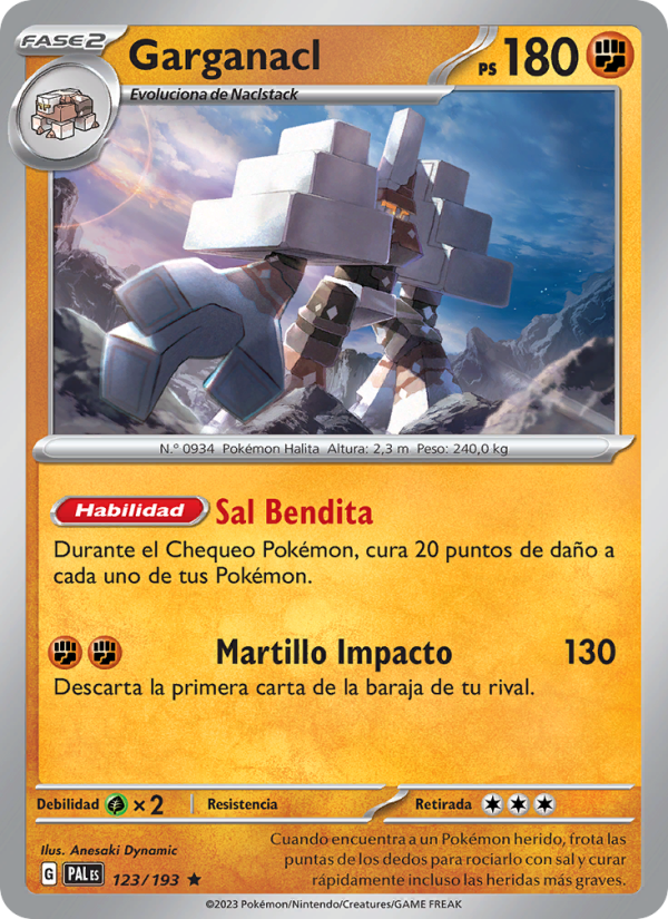 Garganacl 123 — Evoluciones en Paldea (Spanish Pokémon TCG card)