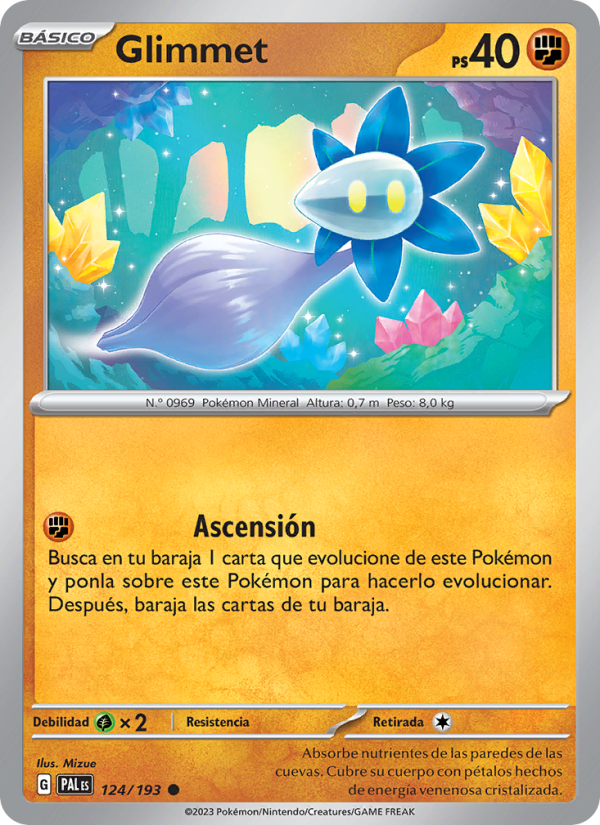 Glimmet 124 — Evoluciones en Paldea (Spanish Pokémon TCG card)