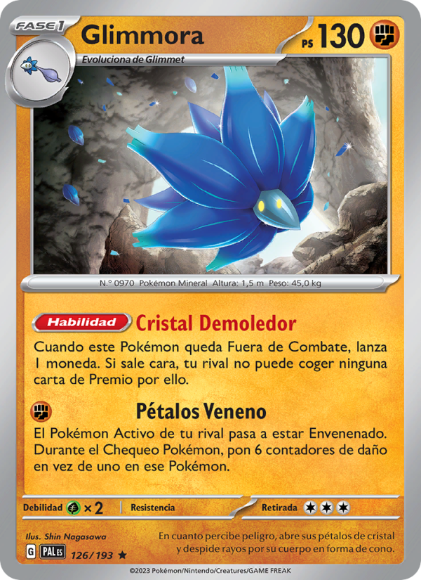 Glimmora 126 — Evoluciones en Paldea (Spanish Pokémon TCG card)