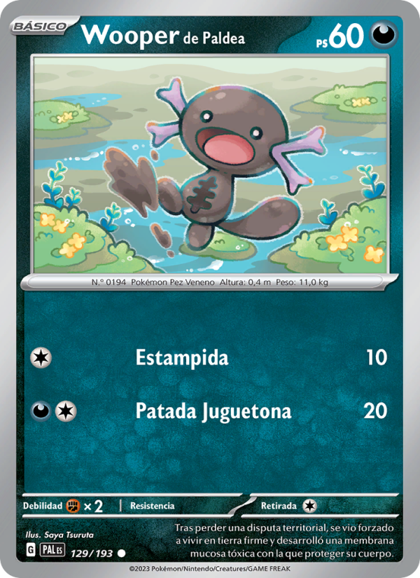Wooper de Paldea 129 — Evoluciones en Paldea (Spanish Pokémon TCG card)
