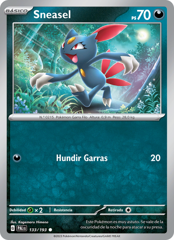 Sneasel 133 — Evoluciones en Paldea (Spanish Pokémon TCG card)