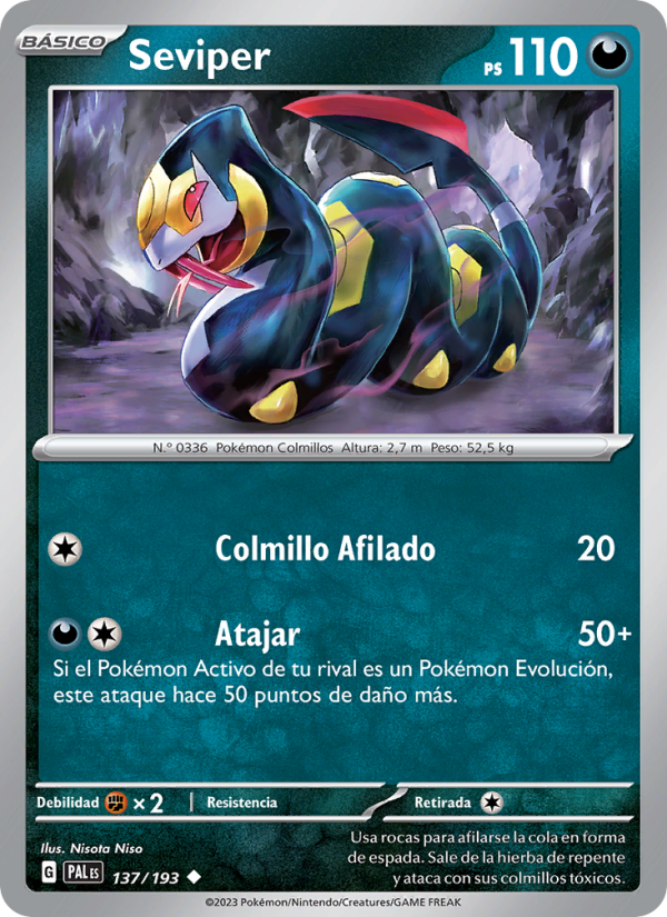 Seviper 137 — Evoluciones en Paldea (Spanish Pokémon TCG card)