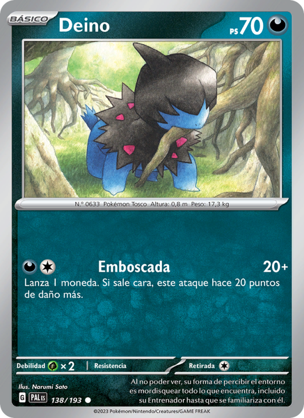 Deino 138 — Evoluciones en Paldea (Spanish Pokémon TCG card)
