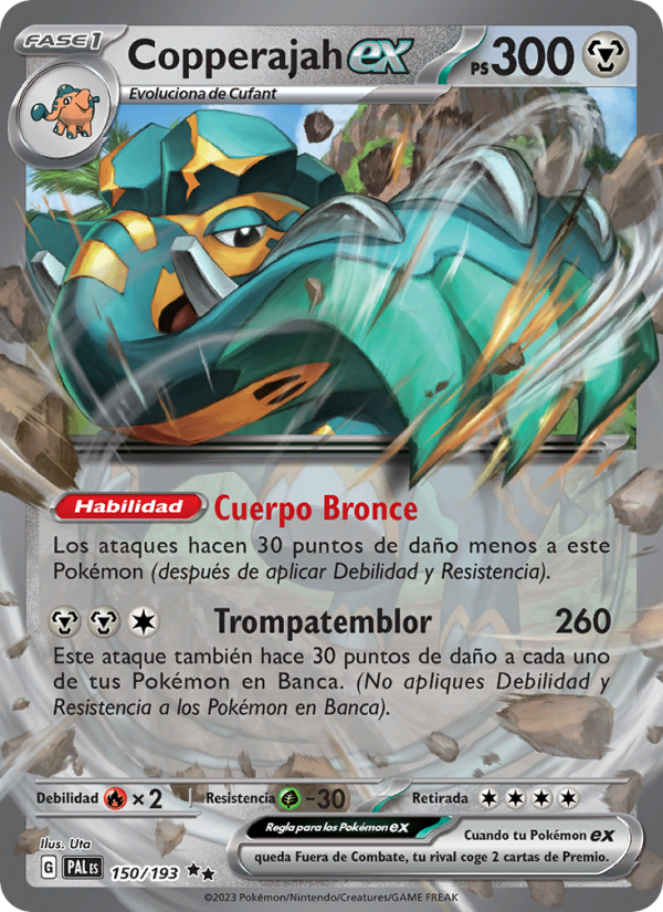 Copperajah ex 150 — Evoluciones en Paldea (Spanish Pokémon TCG card)