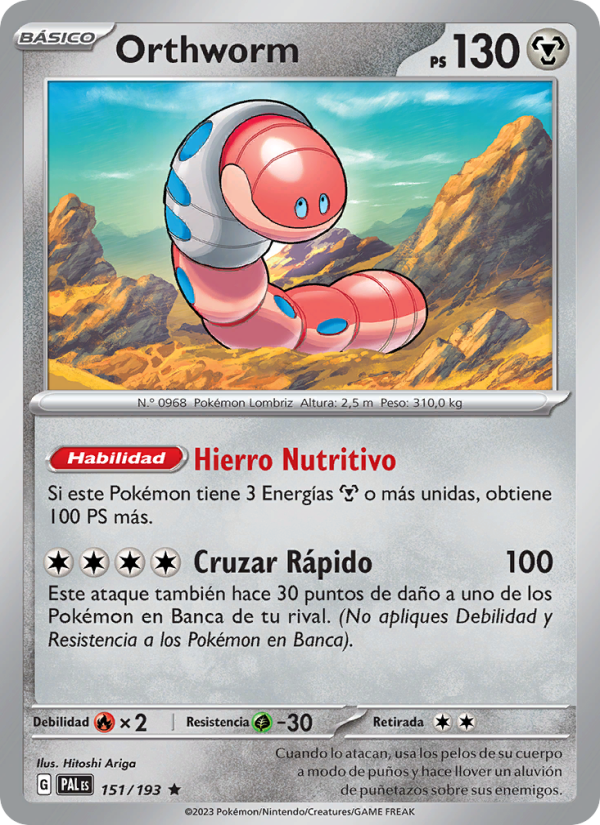 Orthworm 151 — Evoluciones en Paldea (Spanish Pokémon TCG card)