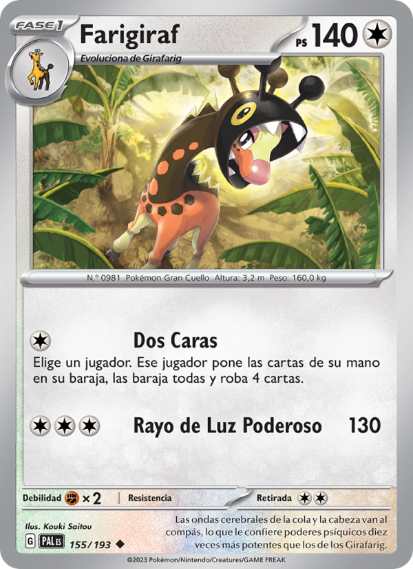 Farigiraf 155 — Evoluciones en Paldea (Spanish Pokémon TCG card)