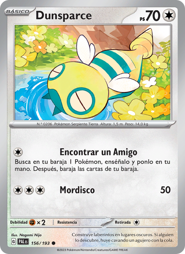 Dunsparce 156 — Evoluciones en Paldea (Spanish Pokémon TCG card)