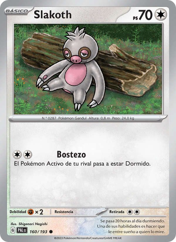 Slakoth 160 — Evoluciones en Paldea (Spanish Pokémon TCG card)