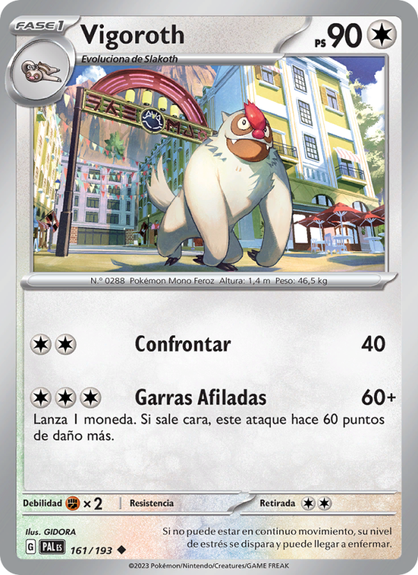Vigoroth 161 — Evoluciones en Paldea (Spanish Pokémon TCG card)