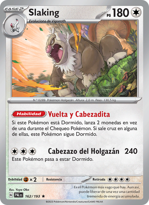 Slaking 162 — Evoluciones en Paldea (Spanish Pokémon TCG card)