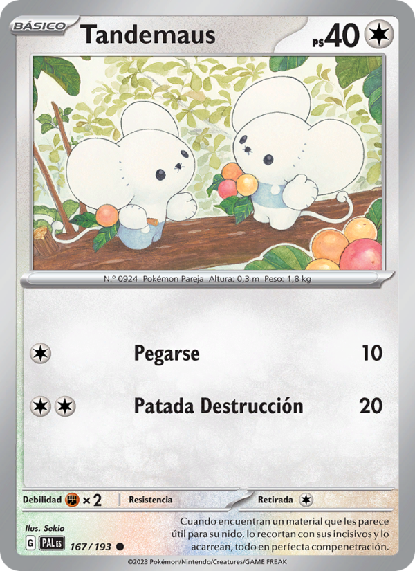 Tandemaus 167 — Evoluciones en Paldea (Spanish Pokémon TCG card)
