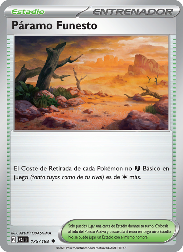 Páramo Funesto 175 — Evoluciones en Paldea (Spanish Pokémon TCG card)