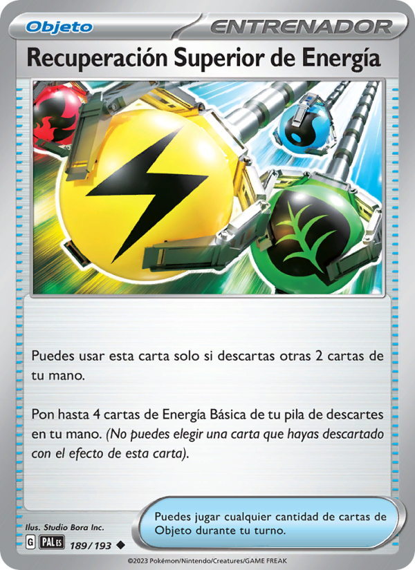 Recuperación Superior de Energía 189 — Evoluciones en Paldea (Spanish Pokémon TCG card)