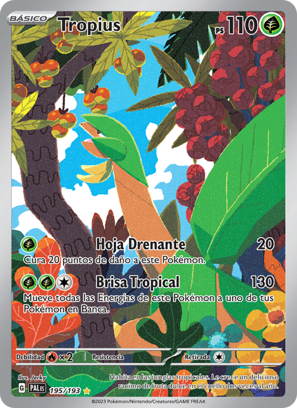Tropius 195 — Evoluciones en Paldea (Spanish Pokémon TCG card)