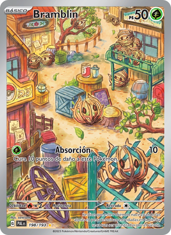Bramblin 198 — Evoluciones en Paldea (Spanish Pokémon TCG card)