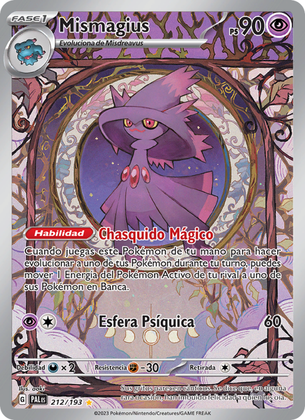 Mismagius 212 — Evoluciones en Paldea (Spanish Pokémon TCG card)
