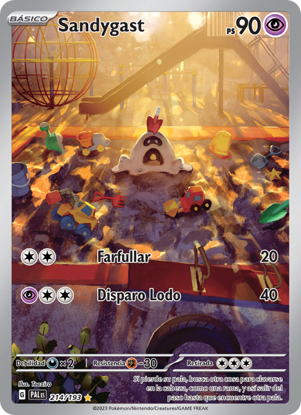Sandygast 214 — Evoluciones en Paldea (Spanish Pokémon TCG card)