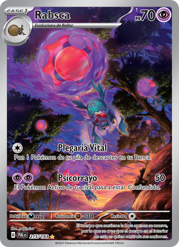 Rabsca 215 — Evoluciones en Paldea (Spanish Pokémon TCG card)