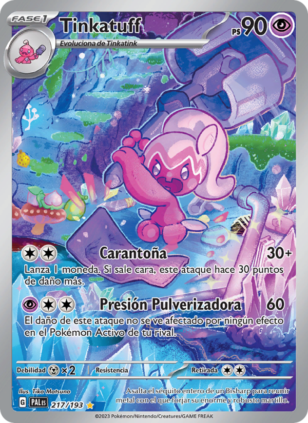 Tinkatuff 217 — Evoluciones en Paldea (Spanish Pokémon TCG card)