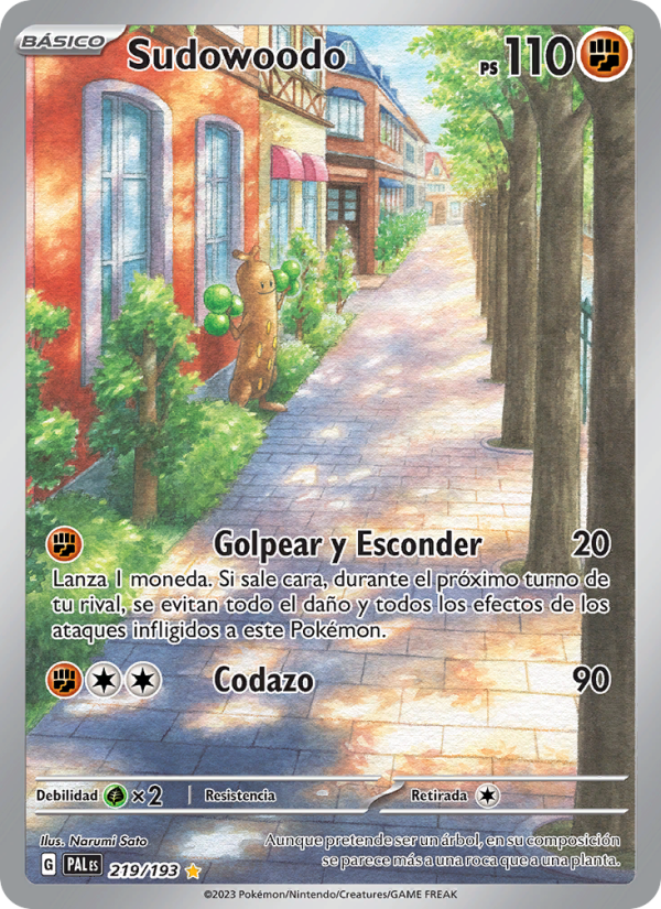 Sudowoodo 219 — Evoluciones en Paldea (Spanish Pokémon TCG card)