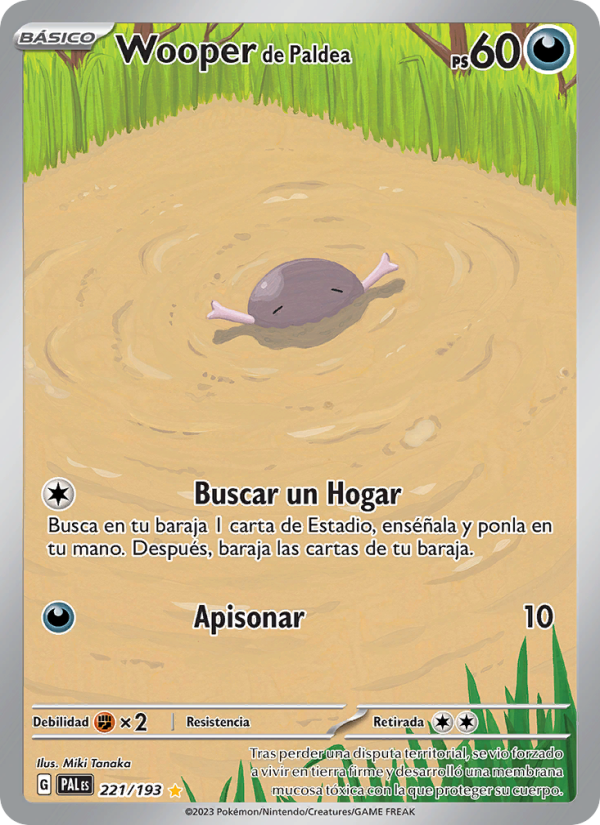 Wooper de Paldea 221 — Evoluciones en Paldea (Spanish Pokémon TCG card)