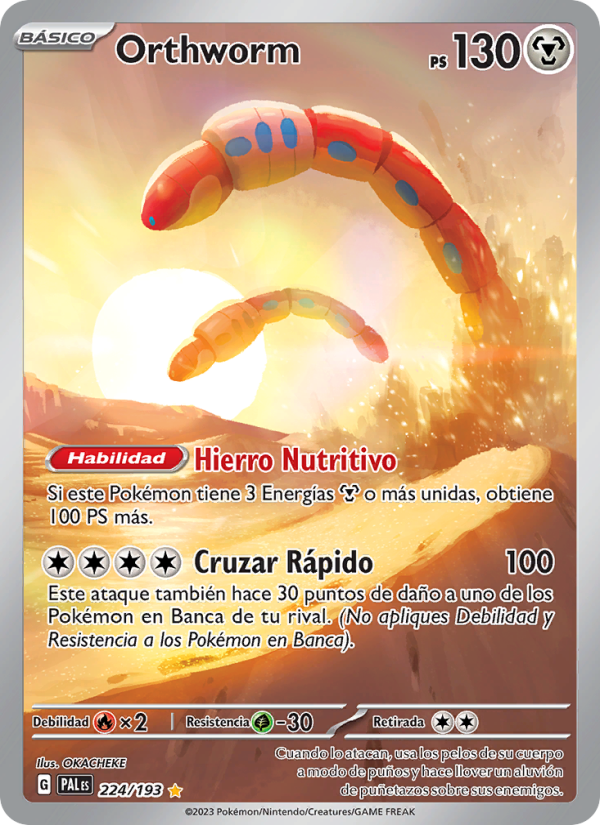 Orthworm 224 — Evoluciones en Paldea (Spanish Pokémon TCG card)