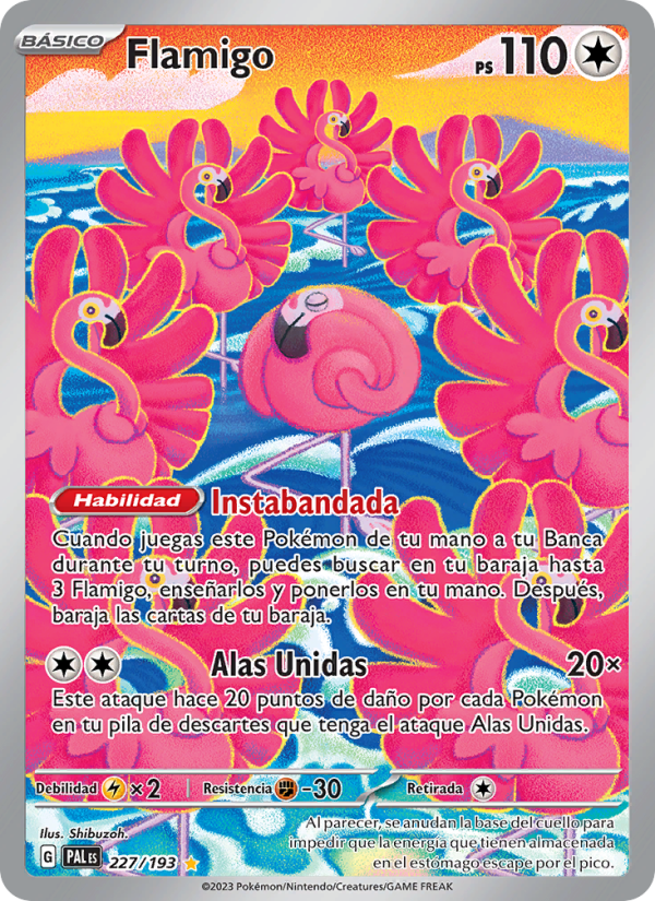 Flamigo 227 — Evoluciones en Paldea (Spanish Pokémon TCG card)
