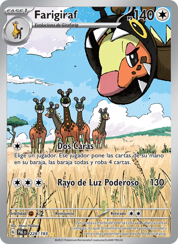 Farigiraf 228 — Evoluciones en Paldea (Spanish Pokémon TCG card)