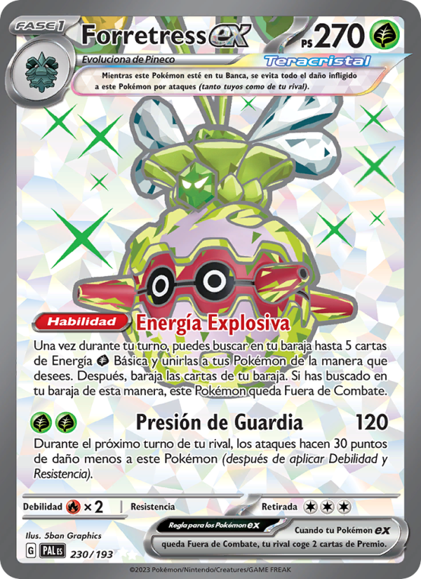Forretress ex 230 — Evoluciones en Paldea (Spanish Pokémon TCG card)