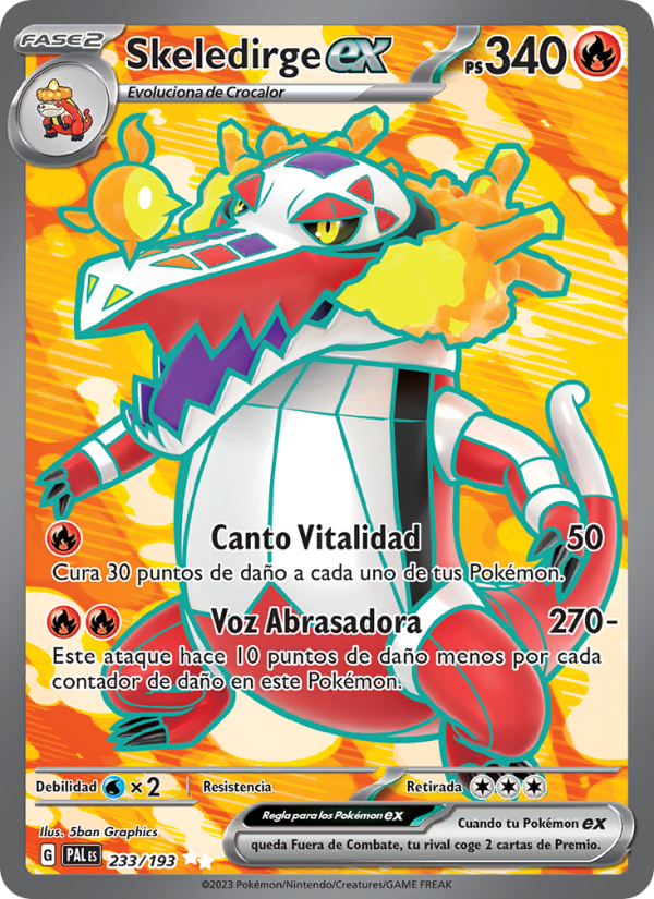 Skeledirge ex 233 — Evoluciones en Paldea (Spanish Pokémon TCG card)