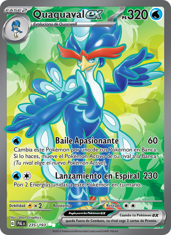 Quaquaval ex 235 — Evoluciones en Paldea (Spanish Pokémon TCG card)