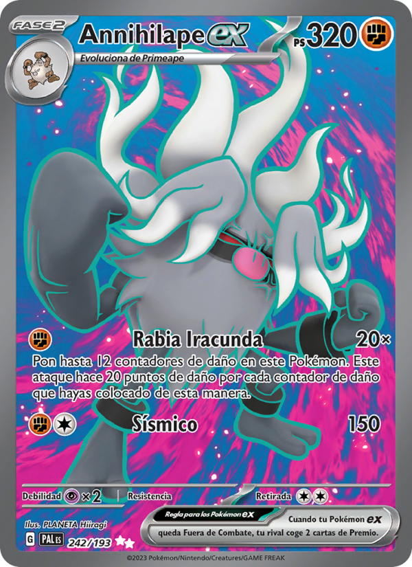 Annihilape ex 242 — Evoluciones en Paldea (Spanish Pokémon TCG card)
