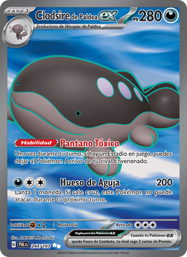 Clodsire de Paldea ex 244 — Evoluciones en Paldea (Spanish Pokémon TCG card)