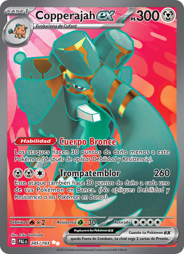 Copperajah ex 245 — Evoluciones en Paldea (Spanish Pokémon TCG card)