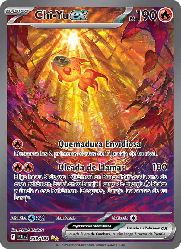 Chi-Yu ex 259 — Evoluciones en Paldea (Spanish Pokémon TCG card)