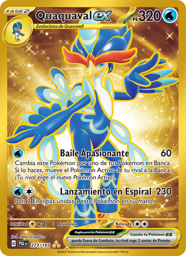 Quaquaval ex 273 — Evoluciones en Paldea (Spanish Pokémon TCG card)
