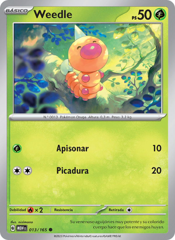 Weedle 013 — 151 (Spanish Pokémon TCG card)