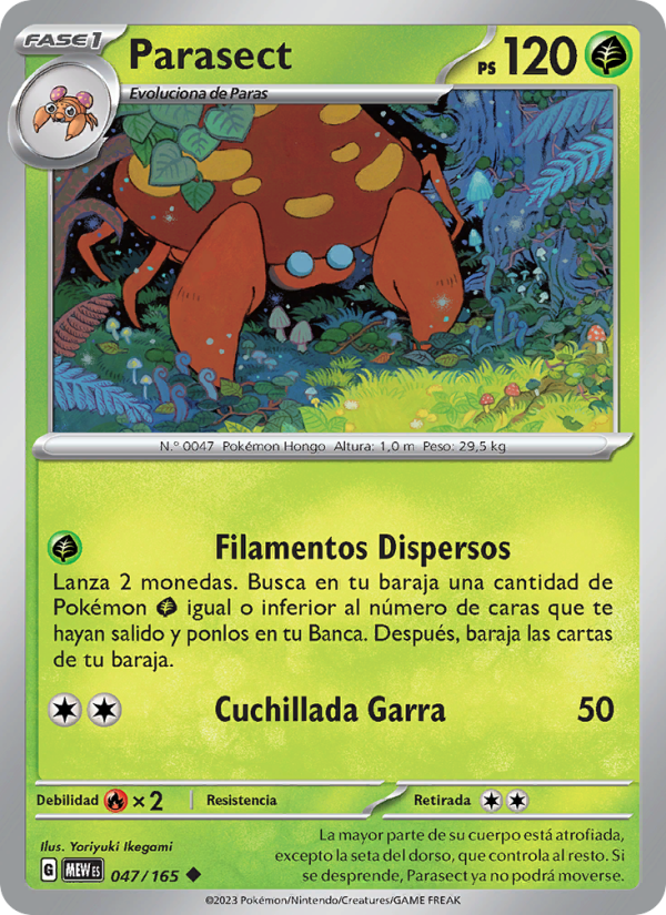 Parasect 047 — 151 (Spanish Pokémon TCG card)