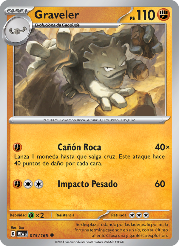 Graveler 075 — 151 (Spanish Pokémon TCG card)