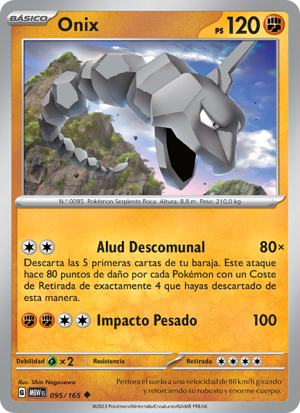 Onix 095 — 151 (Spanish Pokémon TCG card)