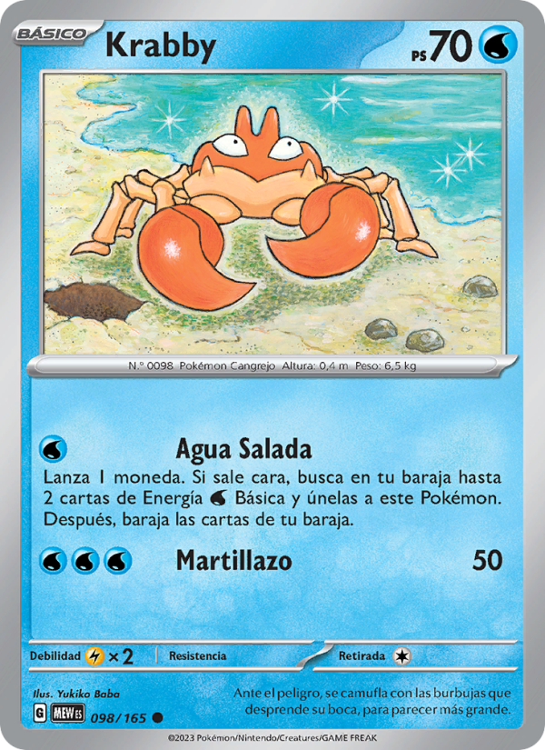 Krabby 098 — 151 (Spanish Pokémon TCG card)
