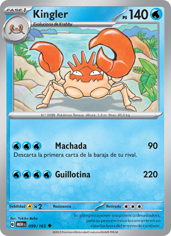 Kingler 099 — 151 (Spanish Pokémon TCG card)