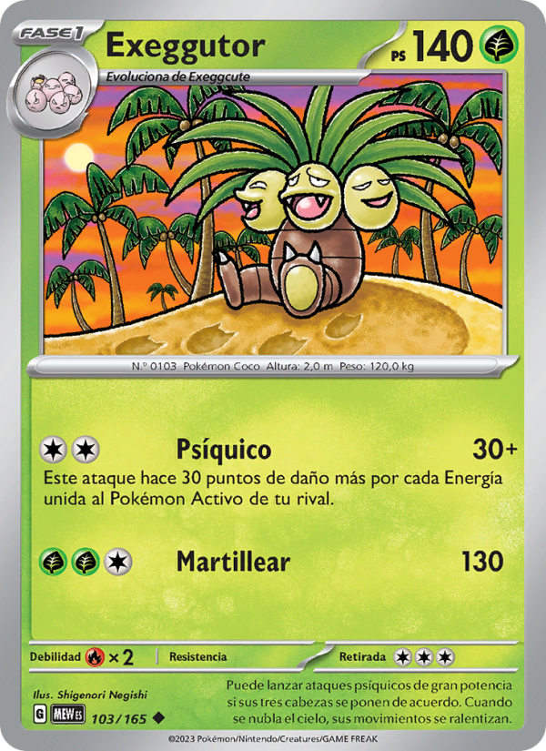 Exeggutor 103 — 151 (Spanish Pokémon TCG card)
