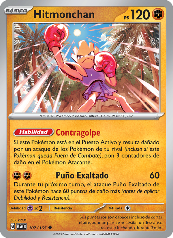 Hitmonchan 107 — 151 (Spanish Pokémon TCG card)
