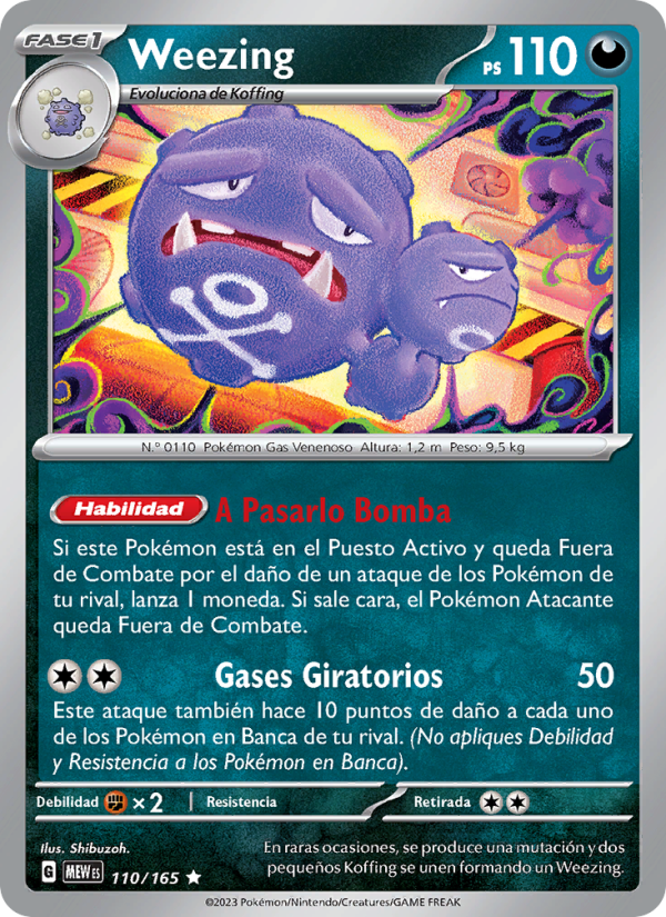 Weezing 110 — 151 (Spanish Pokémon TCG card)